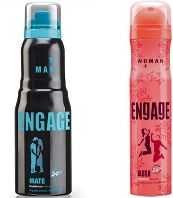

Engage Mate & Blush Deodorant Spray - For Men & Women(315 ml, Pack of 2)