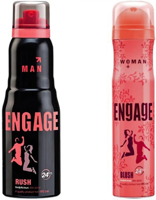 

Engage Rush & Blush Deodorant Spray - For Men & Women(315 ml, Pack of 2)