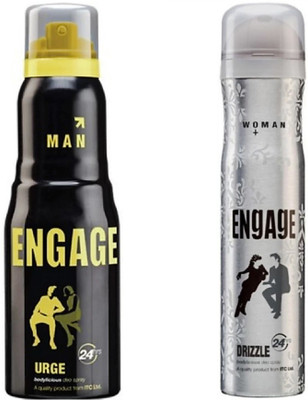 

Engage Urge & Drizzle Deodorant Spray - For Men & Women(315 ml, Pack of 2)