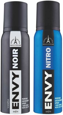 Envy Nitro & Noir Deo Combo of 2 Deodorant Spray  -  For Men(120 ml, Pack of 2)