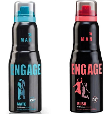 

Engage Mate & Rush Deodorant Spray - For Men(300 ml, Pack of 2)