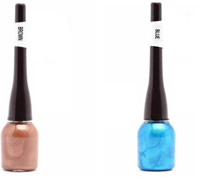 

BeautyQua Combo Shimmer Glittery Colored Eyeliner (Brown + Blue ) High Quality Liquid Eyeliner 4 ml(Multi)