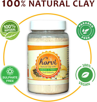 

KORVI Natural Clay with Banana & Papaya(100 g)