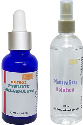 

REJSOL Pyruvic Melasma Peel 30ml Pyruvic Acid 25%, Mandelic Acid 10%, BHA 5%, Kojic Acid 5%, TCA 5 %,with 100ml Neutralizer(30 ml)
