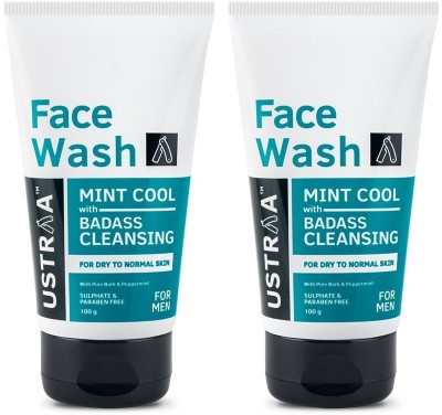 USTRAA Mint Cool - For Dry to Normal Skin | Removes Dirt & Dead Skin | NO SLS & PARABEN Face Wash(200 g)