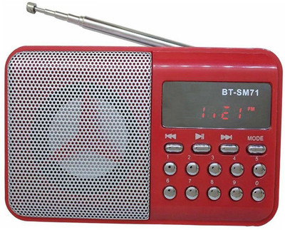 

CRETO BT- SM71 Fm/Radio Music Player Support USB Pen-drive, Memory Card & Aux in FM Radio(Red)