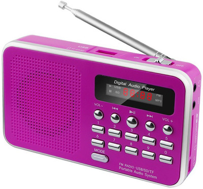 

CRETO Radio Fm BT-SM74 Support AUX, USB & SD card FM Radio(Pink)