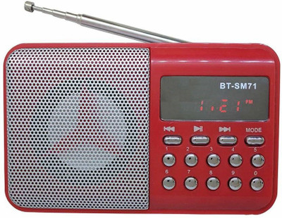 

CRETO BT- SM71 Portable Fm/Radio Music Player Support USB, AUX & SD Card FM Radio(Red)