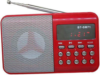 

CRETO BT- SM71 Portable Radio Fm Support USB, AUX & Memory Card FM Radio(Red)