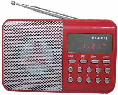 

CRETO BT- SM71 Portable Radio FM Music Player Support USB Pen-drive, Memory Card & Aux in FM Radio(Red)