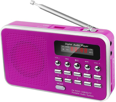 

CRETO Fm Radio BT-SM74 Mp3 Player Support AUX,USB & SD card FM Radio(Pink)