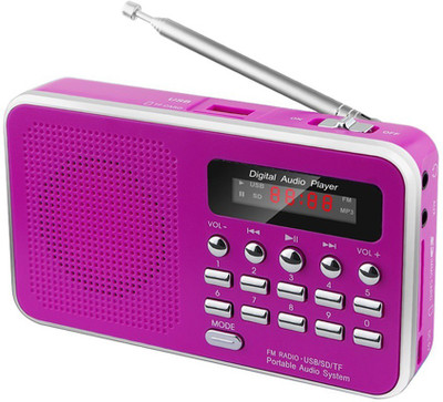 

CRETO Mini Portable BT-SM74 Radio Fm Support USB, AUX & SD card FM Radio(Pink)