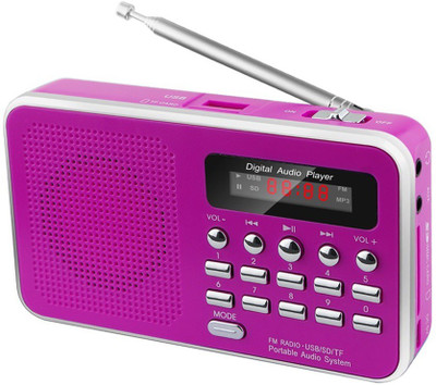 

CRETO BT-SM74 Digital Fm/Radio Audio Player Support AUX, USB and SD card FM Radio(Pink)