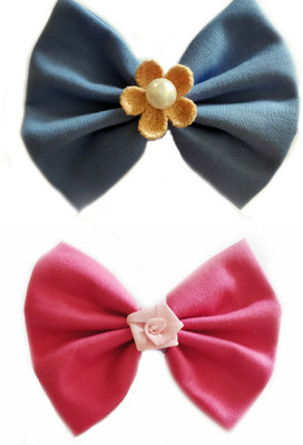 

craft maniacs Set of 2 floral ornate bow clips Hair Pin(Multicolor)