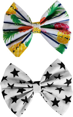 

craft maniacs Set of 2 white based bow clips Hair Pin(White)