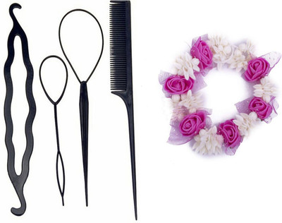 

shivnath enterprises hair gajra flower hair diy kit fashion (pack of 5pcs) Hair Accessory Set(Multicolor)