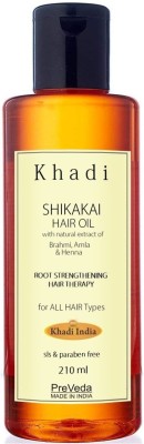 PreVeda Khadi Shikakai Hair Oil for fast hair growth with natural & herbal best Anti hair fall oils Hair Oil(210 ml)