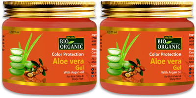 

Indus Valley Bio Organic Color Protection Aloe Vera Gel With Argan Oil(Set of 2) -For Rich Color & Shiny Hair(350 ml)