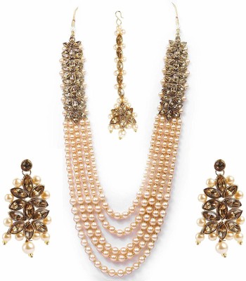 Purple stone Alloy Gold-plated White, Copper Jewellery Set(Pack of 1)