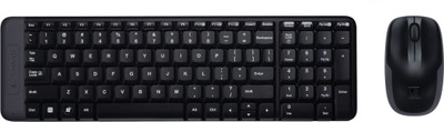 Logitech MK215 Mouse & Keyboard Combo, Compact Design Wireless Standard Laptop Keyboard Compatible with Desktop, Laptop, Mac 2.4 GHz Wireless, 5 Month Battery Life(Black)