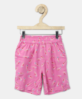 Miss & Chief Short For Girls Casual Printed Cotton Blend(Multicolor, Pack of 1) at flipkart