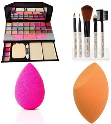 

MAKEBA 6155 TYA Makeup kit + 5 pcs Makeup Brush + 2 pc Blender Puff Combo (Pack of 4)(Pack of 4)