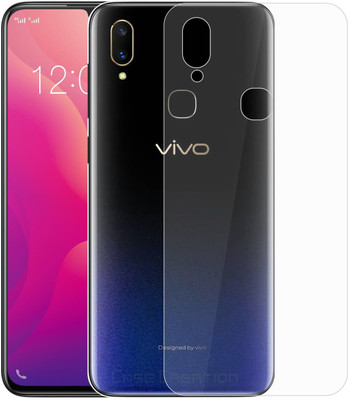 Case Creation Ultra Thin New Slim Fit 3M Clear Transparent 3D Crystal Clear Back Skin Rear Screen Guard Protector Sticker Protective Film A26 Vivo V11 Mobile Skin(3D Real Transparent Skin Glossy Finish)