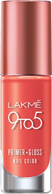 Lakme 9 to 5 Primer + Gloss Nail Color Orange Coat