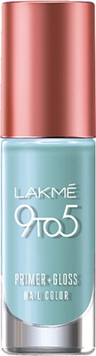 Lakme 9 to 5 Primer + Gloss Nail Color Blue Scape