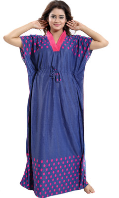 Glam World Women Nighty(Multicolor)