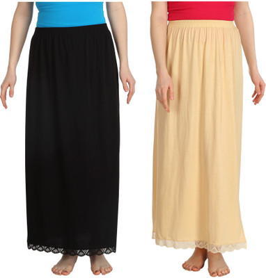 Splash Solid Women Regular Black, Beige Skirt