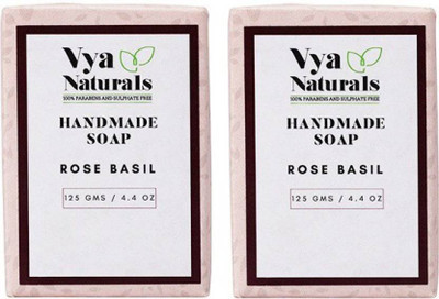 

Vya Naturals Rose Basil Handmade Soap (Each 125g) - Pack of 2(200 g, Pack of 2)