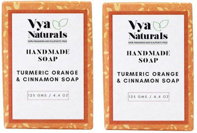 

Vya Naturals Turmeric Orange & Cinnamon Handmade Soap (Each 125g) - Pack of 2(200 g, Pack of 2)