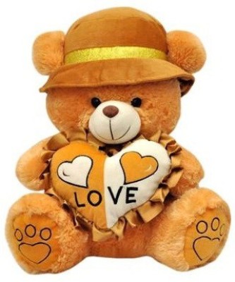 kashish trading company Soft Stuffed Brown Heart Love Teddy Bear (60cm)  - 12 inch(Brown)