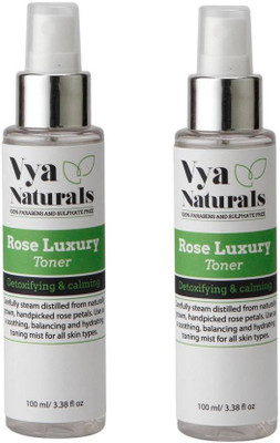 

VyaNaturals Rose Luxury Face Toner for detoxifying and calming (Each 100ml) - Pack of 2(200 ml)
