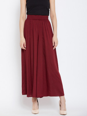 PANIT Flared Women Maroon Trousers