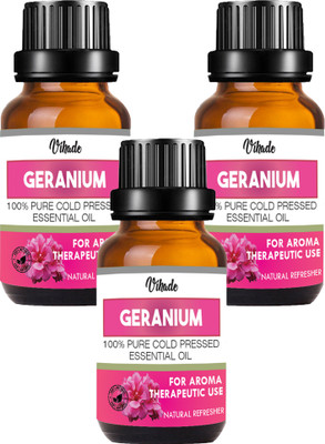 

VIHADO Geranium Essential Oil 100% Pure Natural & Therapeutic Grade For Aromatherapy, Skin, Acne & Hair Growth (15 ml) (Pack of 3)(15 ml)
