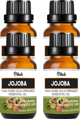 

VIHADO Jojoba Cold Pressed Carrier Oil 100% Pure Natural & Therapeutic Grade For Aromatherapy, Skin, Acne & Hair GrowthÂ (30 ml) (Pack of 4)(30 ml)