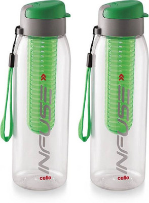cello 800 ml Plastic Shaker(Pack of 2, Green)