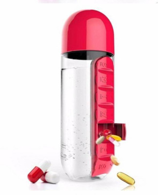 

SeaSpirit 7-DAYS HIGH QUALITY Colorful Combine Daily Pill Box Organizer with Water Bottle Weekly Seven Compartments with Drinking Bottle Easy Carrying Pill Box(Multicolor)