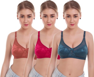 Alishan Fancy Women T-Shirt Lightly Padded Bra(Multicolor)