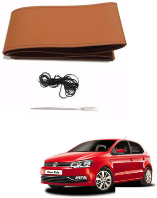 AYW Hand Stiched Steering Cover For Volkswagen Polo GT(Tan, Leather)