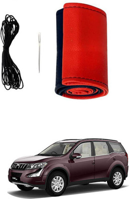 AYW Hand Stiched Steering Cover For Mahindra XUV 500(Red, Black, Leather)