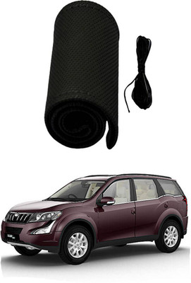 AYW Hand Stiched Steering Cover For Mahindra XUV(Black, Leather)