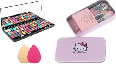 

Ladymode PERFECT 51 IN 1 EYESHADOW 46 g 21Glam & KittyHello Makeup brush & 2 Piece Blender Puff(Set of 3)