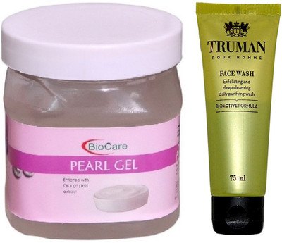 

Biocare PEARL GEL 500GM WITH TRUMAN POUR HOMME FACE WASH 75ML(Set of 2)