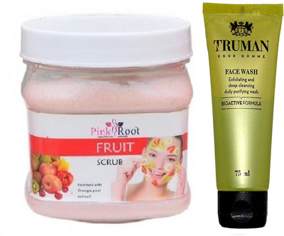 

Biocare FRUIT SCRUB 500GM WITH TRUMAN POUR HOMME FACE WASH 75ML(Set of 2)