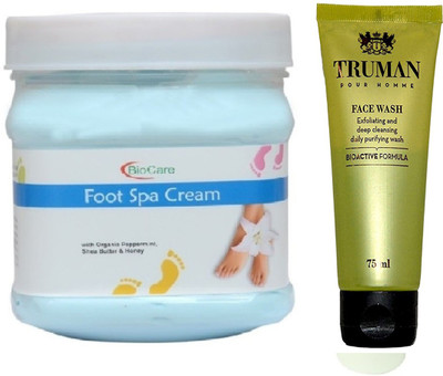 

Biocare FOOT SPA CREAM 500GM WITH TRUMAN POUR HOMME FACE WASH 75ML(Set of 2)