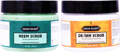 Sheer Secret Neem Scrub 300ml and De-tan Scrub 300ml(2 Items in the set)