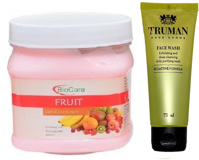

Biocare FRUIT CREAM 500GM WITH TRUMAN POUR HOMME FACE WASH 75ML(Set of 2)